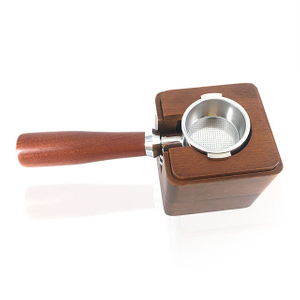 Café Tamper de madera Stand Stand Coffee Measure Tamper Cuchara de medida Tamper Black Express Stand Coffee Spoon