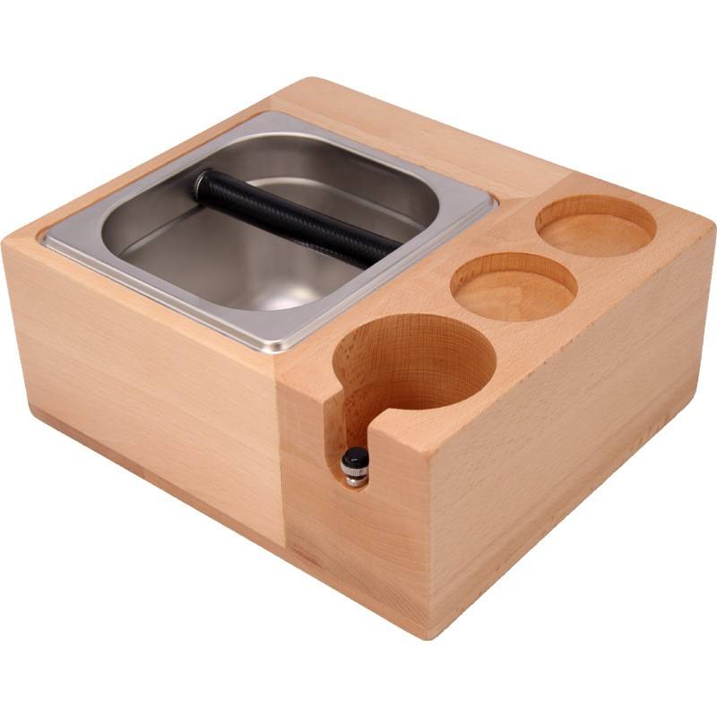 Espresso Knock Box, caja 4 en 1 compatible con accesorios de espresso de 58 mm, con 1,5 l de acero inoxidable desmontable Knock Box,